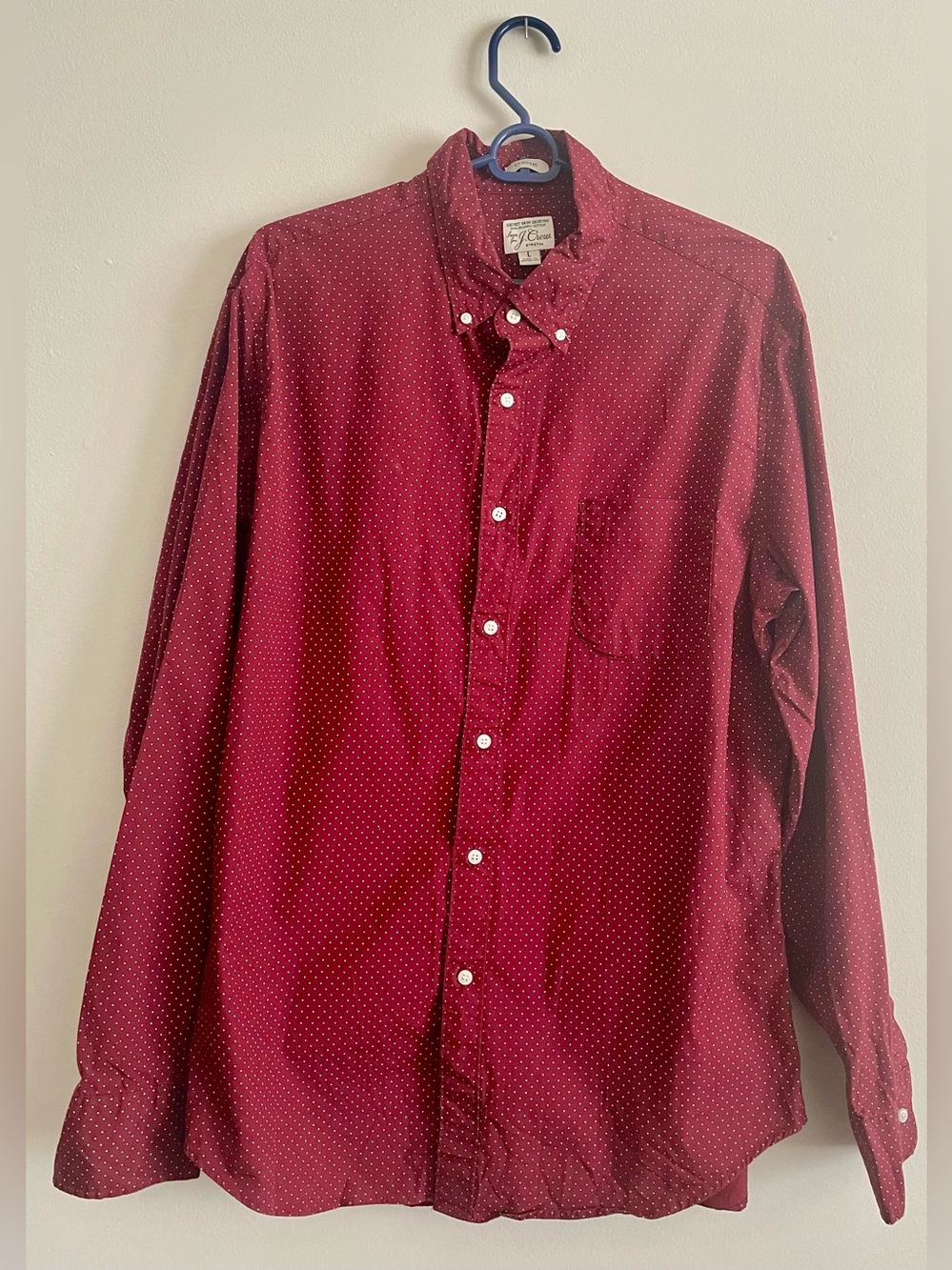🧨 J. Crew Men's Red Microdot Button-Down Shirt 🧨
